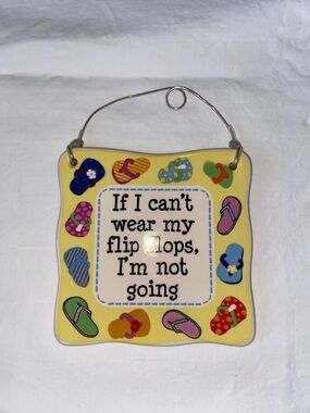 Colorful Flip Flop Decorative Plaque - Yellow